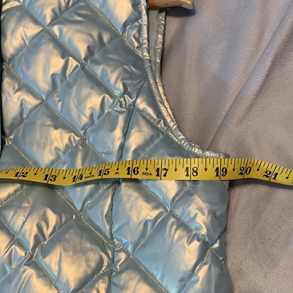 TALBOTS QUILTED DOWN PUFFER VEST PEARLIZED MINT GREEN SIZE S snowbound blue - Picture 6 of 7